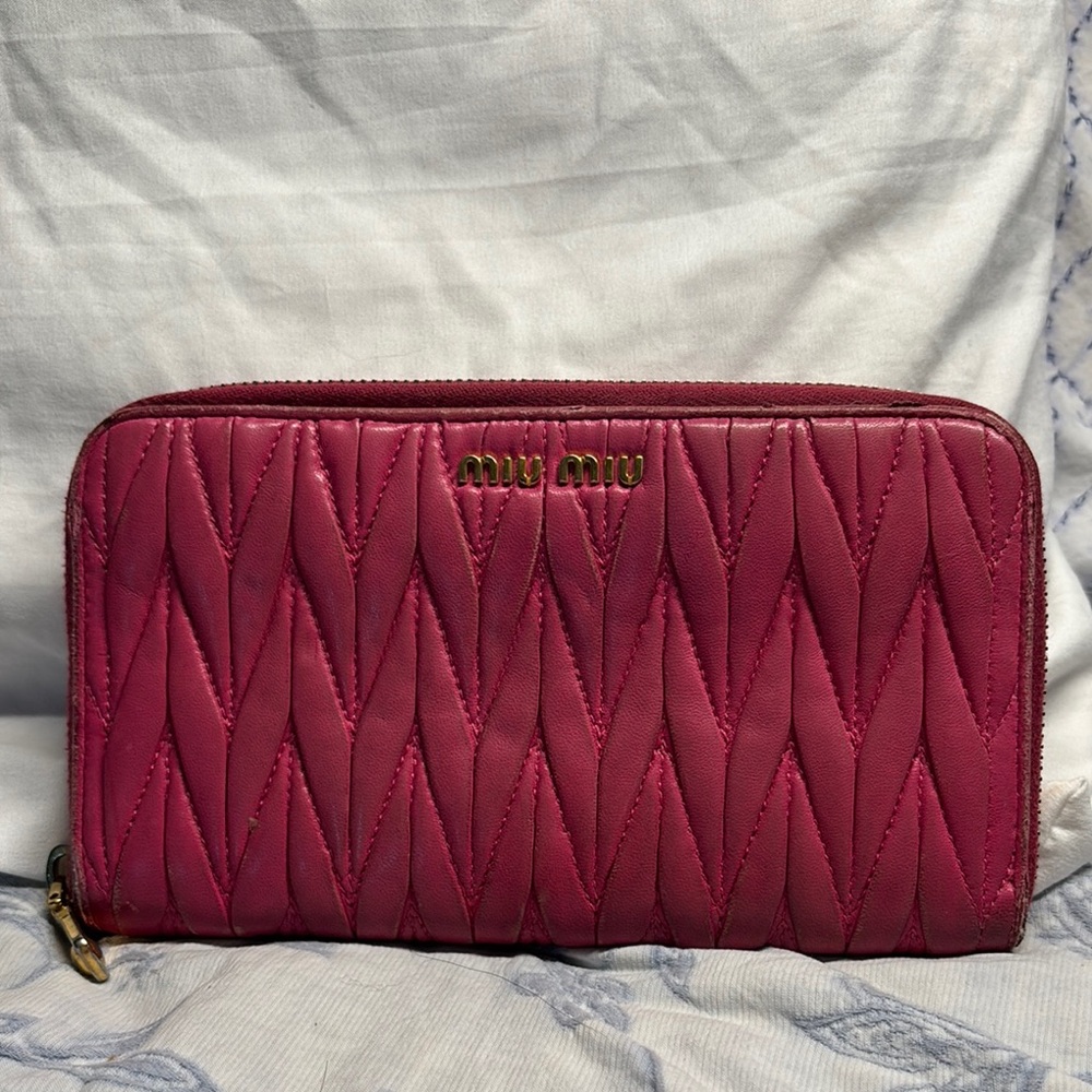 Miu Miu Pink Quilted Wallet